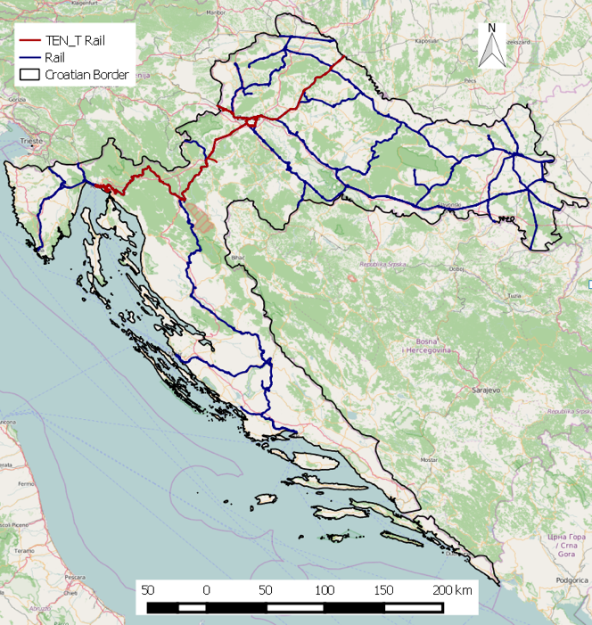 Croatian case study rail network
